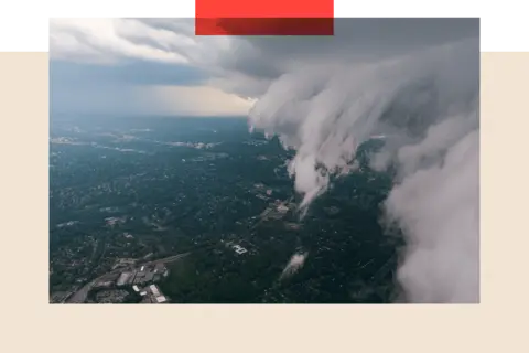 Kevin Carter/GETTY An aerial view showing severe thunderstorms moving through the Washington, D.C. metropolitan area 