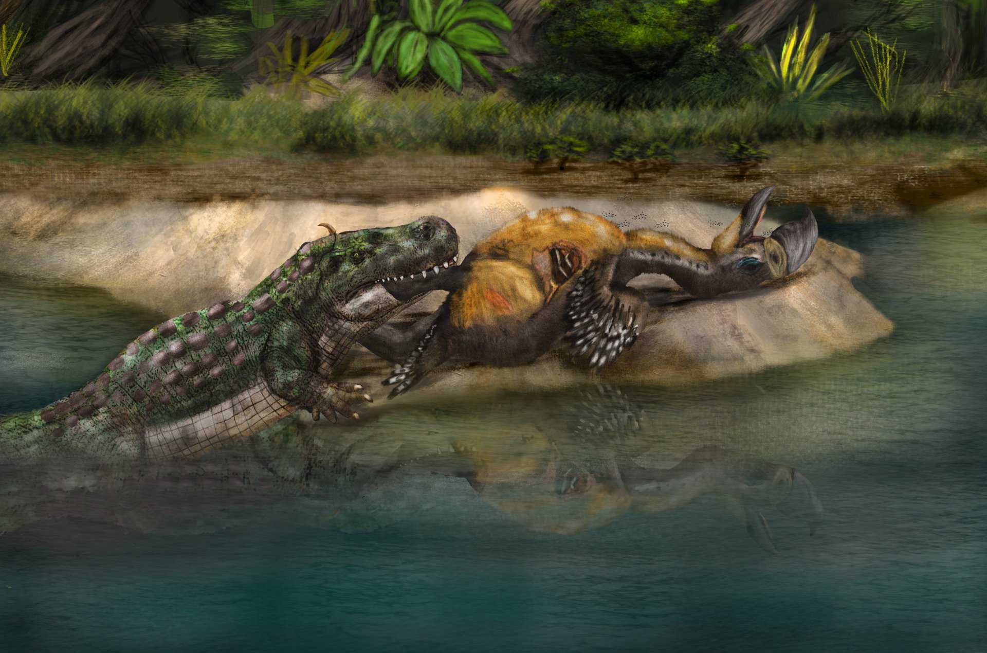 Caiman Eating Terror Bird 2