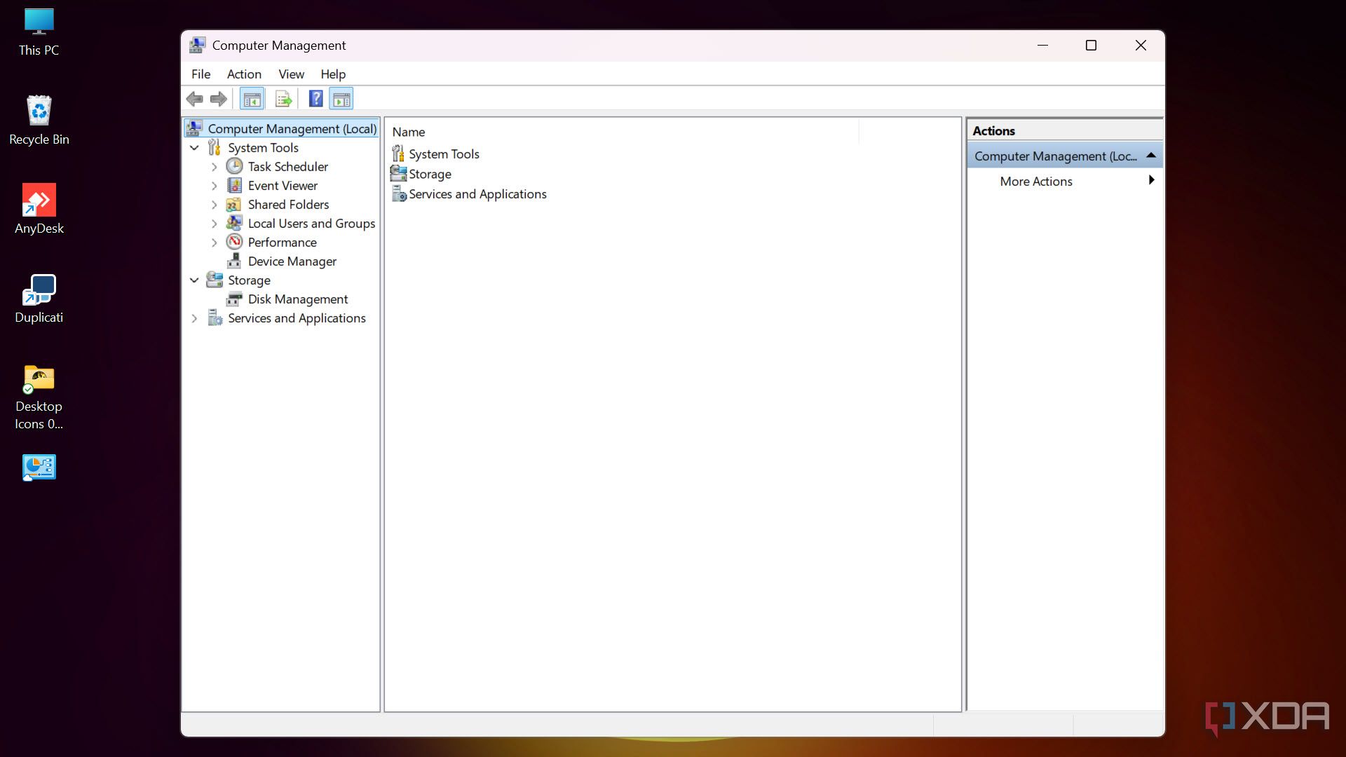 Computer Management tool in Windows
