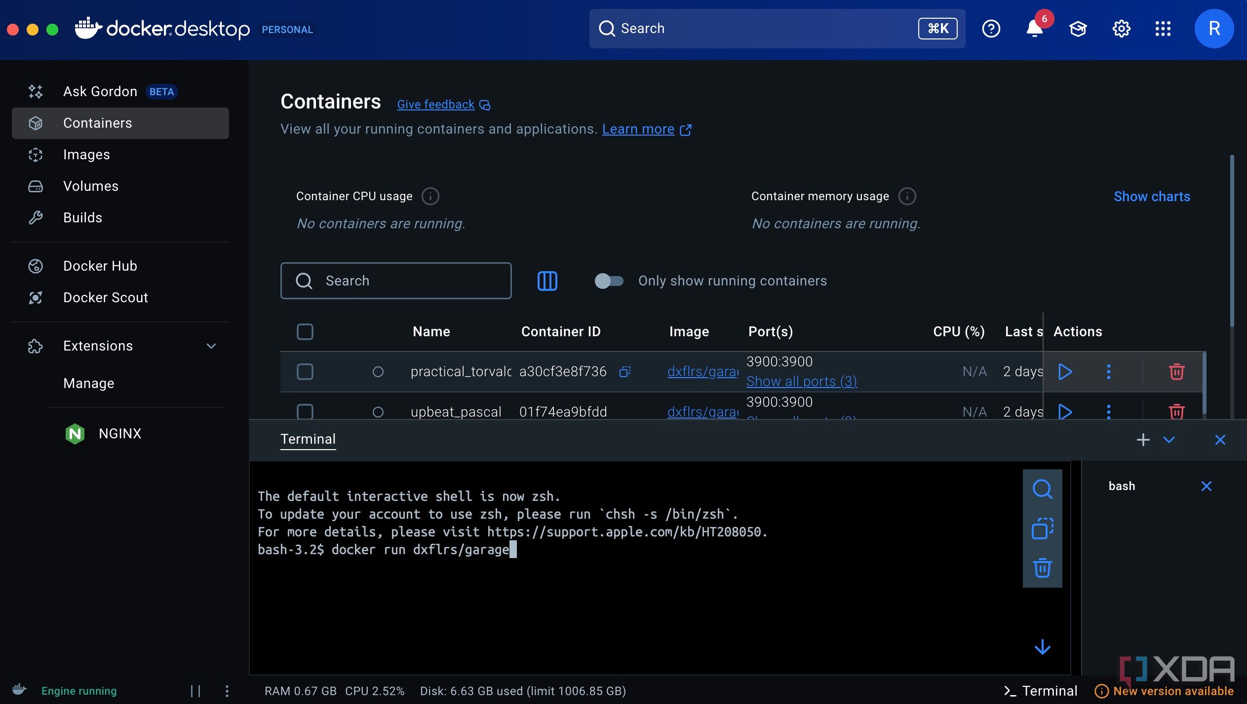 docker run command