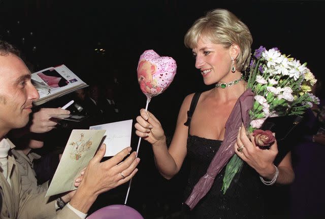 Getty Princess Diana greeting well-wishers at the Tate Gallery