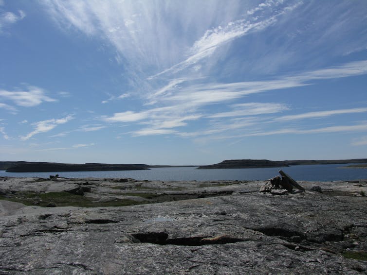 a flat, rocky landscape