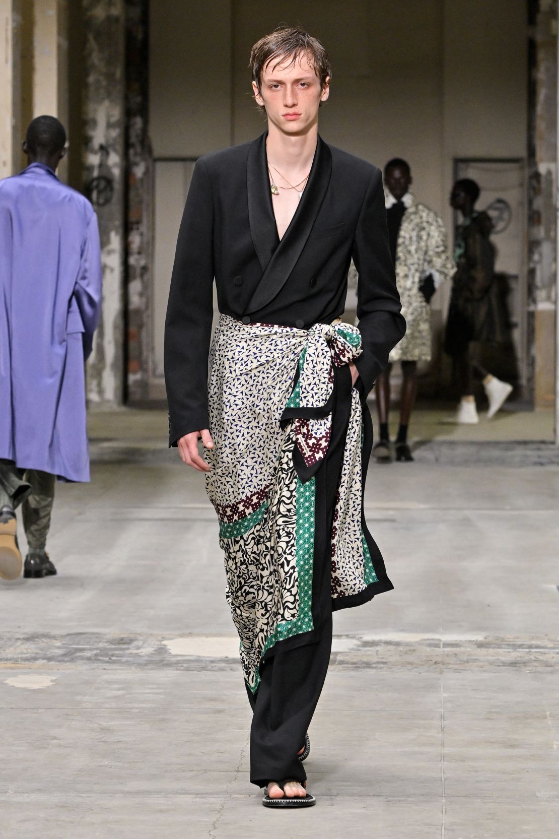 Julian Klausner’s debut for the Belgian label took models from day to night.
