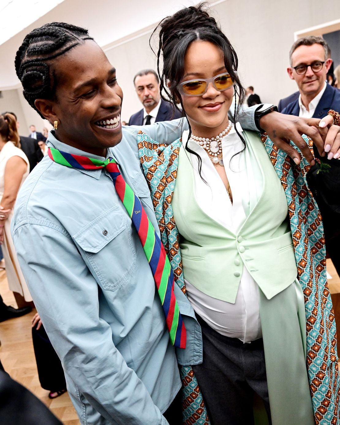 A$AP Rocky and Rihanna at Dior.