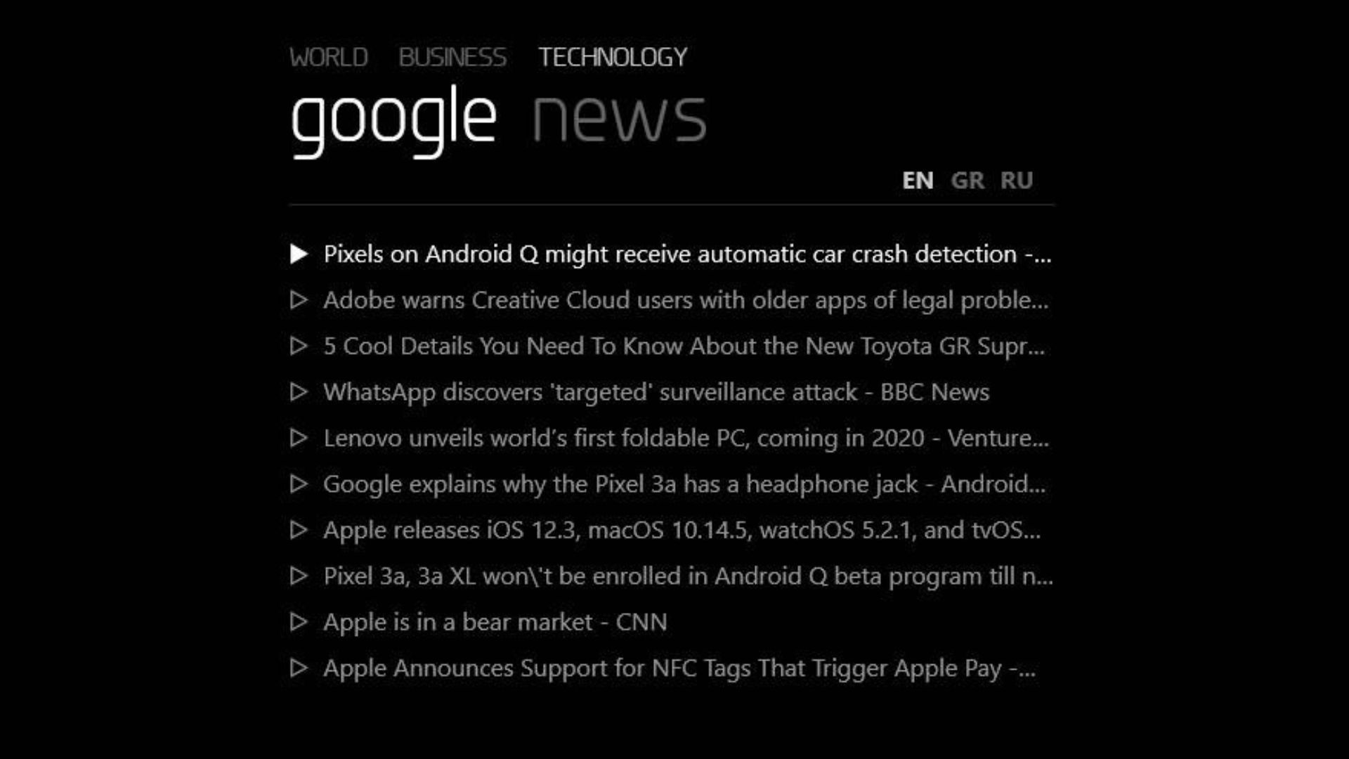 Google News RSS