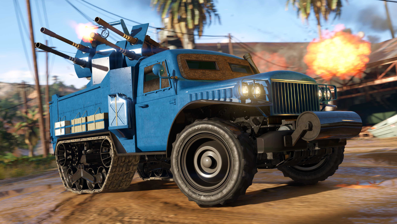 Players can get the Bravado Half-track at a 40% discount in GTA Online now. | Image via Rockstar Games. gta-online-july-24-weekly-update-contents