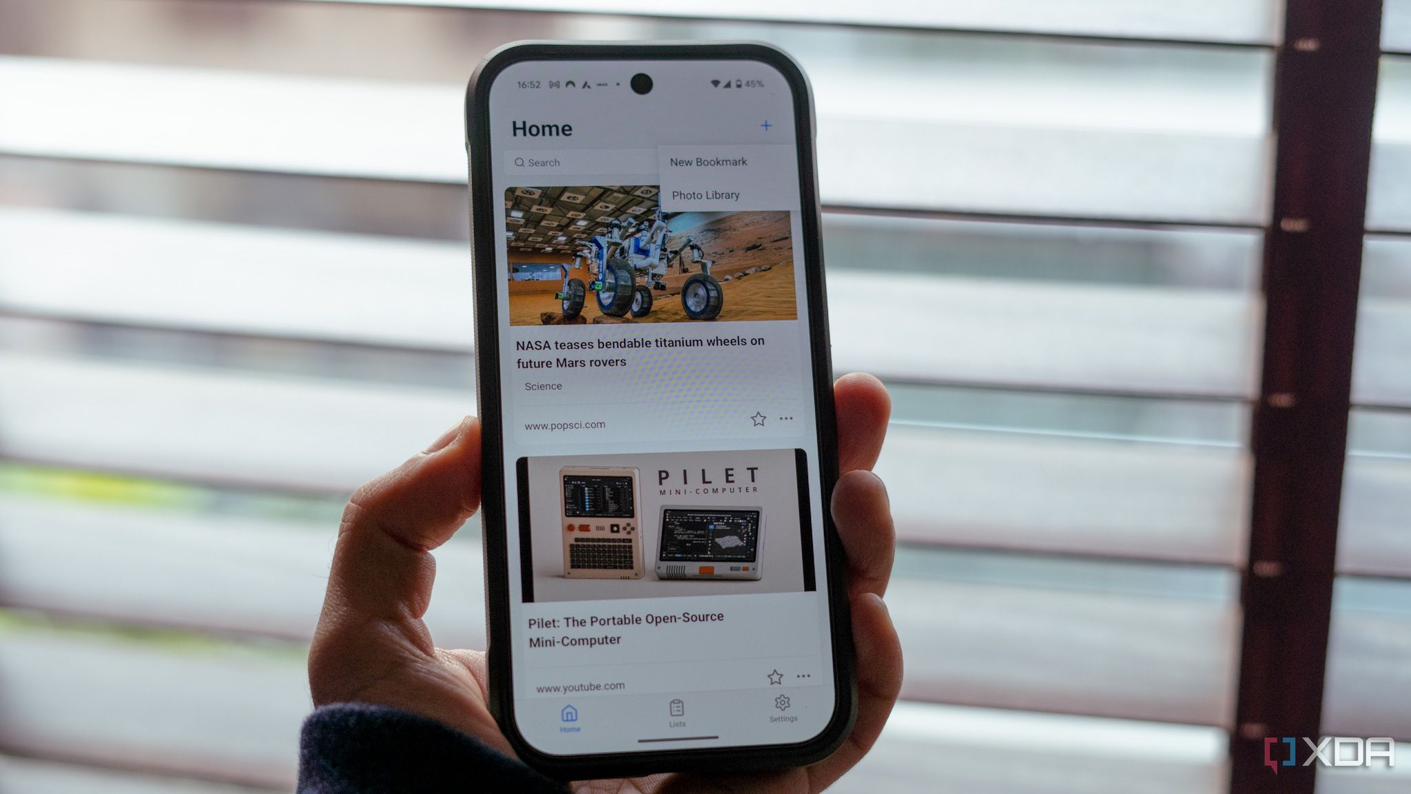hoarder app running on a phone