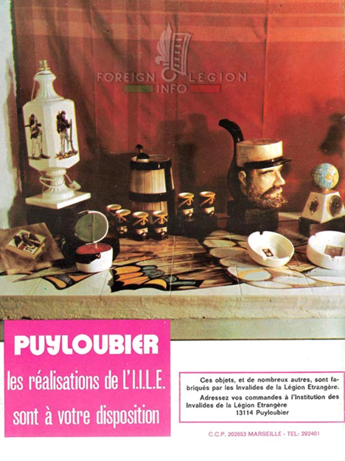 First color advertisement for IILE products in Képi Blanc, October 1976 Photos - Foreign Legion - IILE - Veterans - products - advertisement - 1976