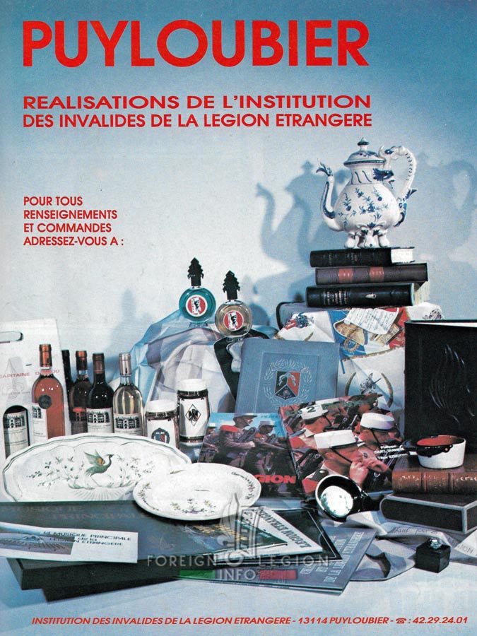 IILE products in Képi Blanc, September 1986 Photos - Foreign Legion - IILE - Veterans - products - advertisement - 1986
