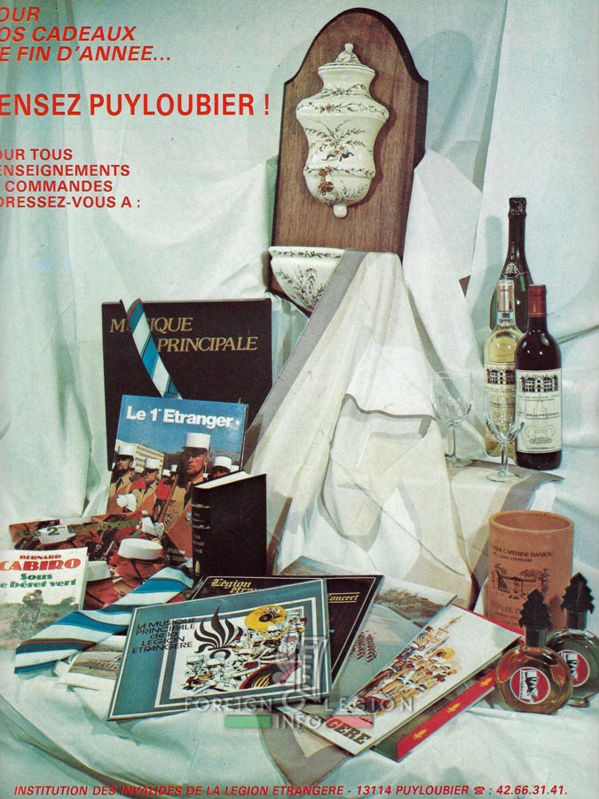 IILE products in Képi Blanc, October 1987 Photos - Foreign Legion - IILE - Veterans - products - advertisement - 1987