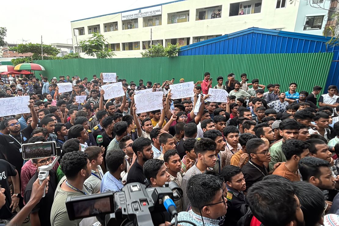 Students demand the government release what they say is the real number of deaths in the Bangladesh aircraft crash, chanting slogans such as 