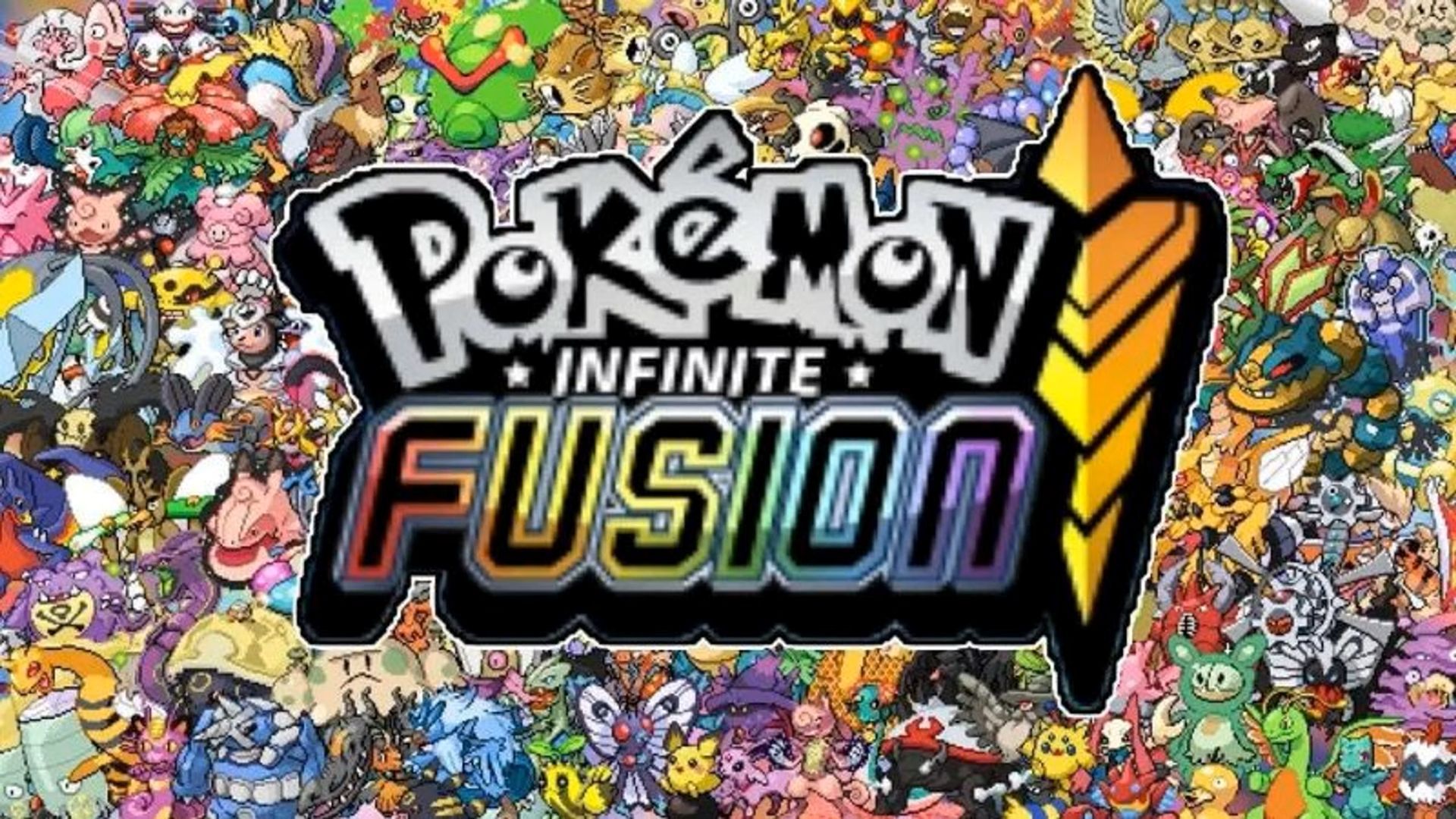 A banner featuring dozens of fused Pokémon from the ROM hack Infinite Fusion.