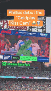 mascots on a jumbotron