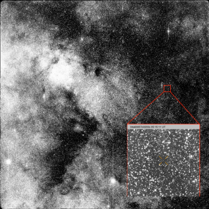 large galaxy image with a cutout