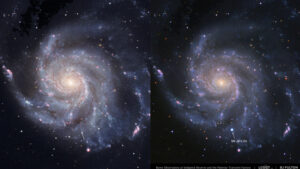 side by side photos of the universe