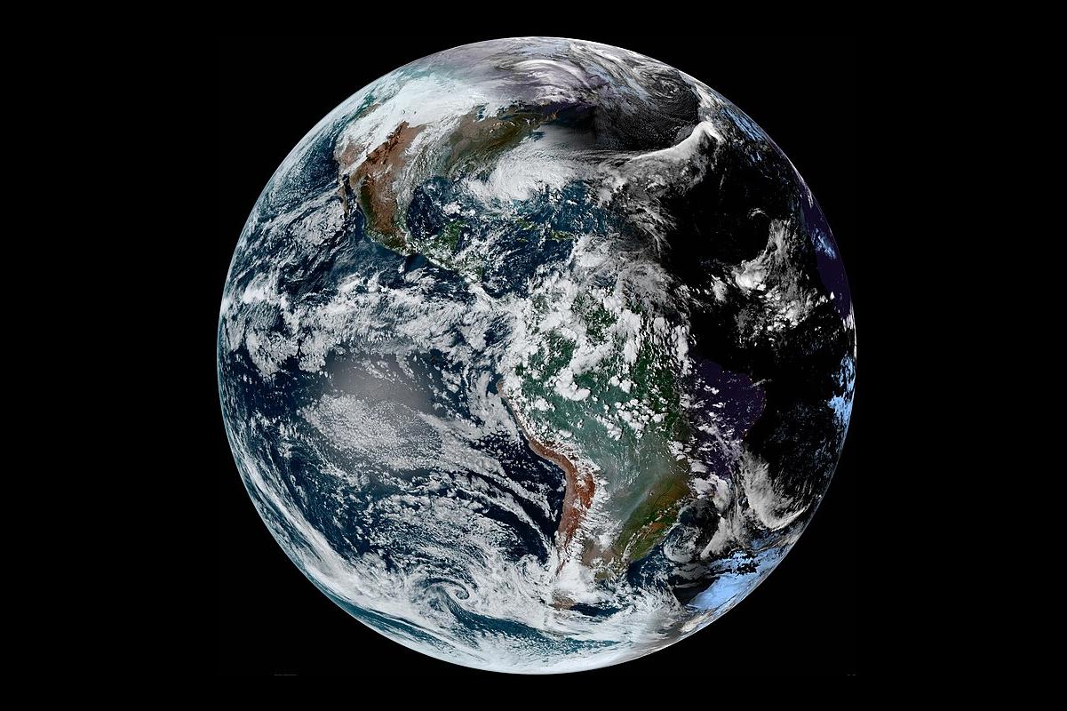 The full disk of Earth as seen from space in 2023.