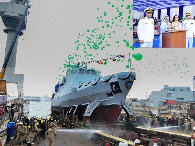Locally designed PNS Sahiwal launched at Karachi shipyard