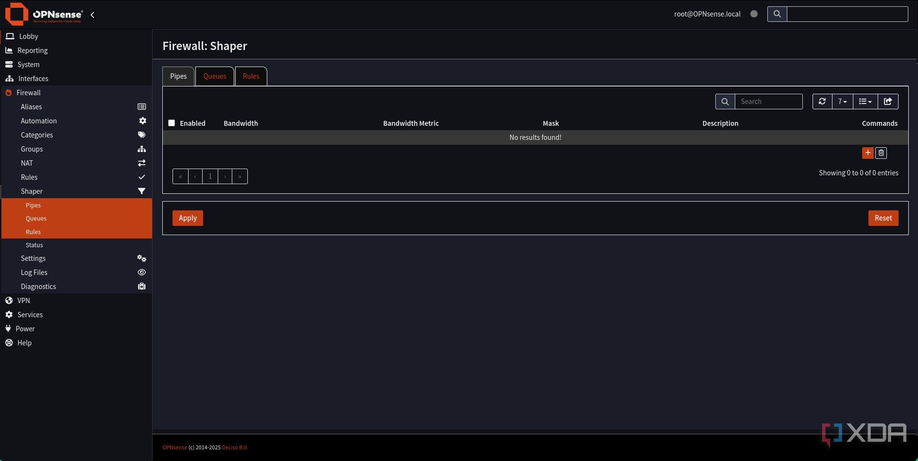 OPNsense traffic shaping pipes