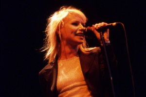 Nina Persson of The Cardigans performs on stage at Glastonbury Festival, 1999. (Photo by Martyn Goodacre/Getty Images)