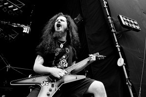 Pantera guitarist Dimebag Darrell live at Castle Donington Monsters of Rock, United Kingdom, 1994. (Photo by Martyn Goodacre/Getty Images)