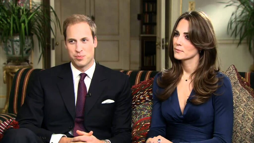 Prince William and Kate Middleton in a still from the interview with ITV News