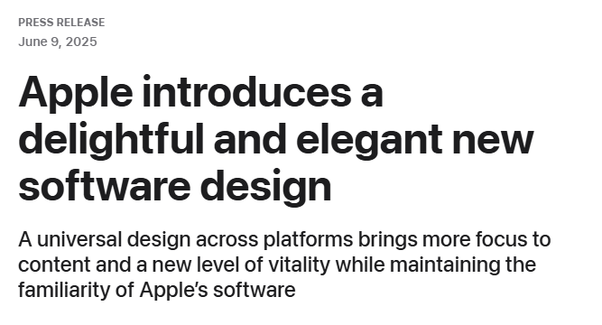 apple press release headline examples