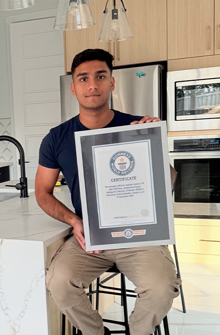 Rayyan holding record certificate