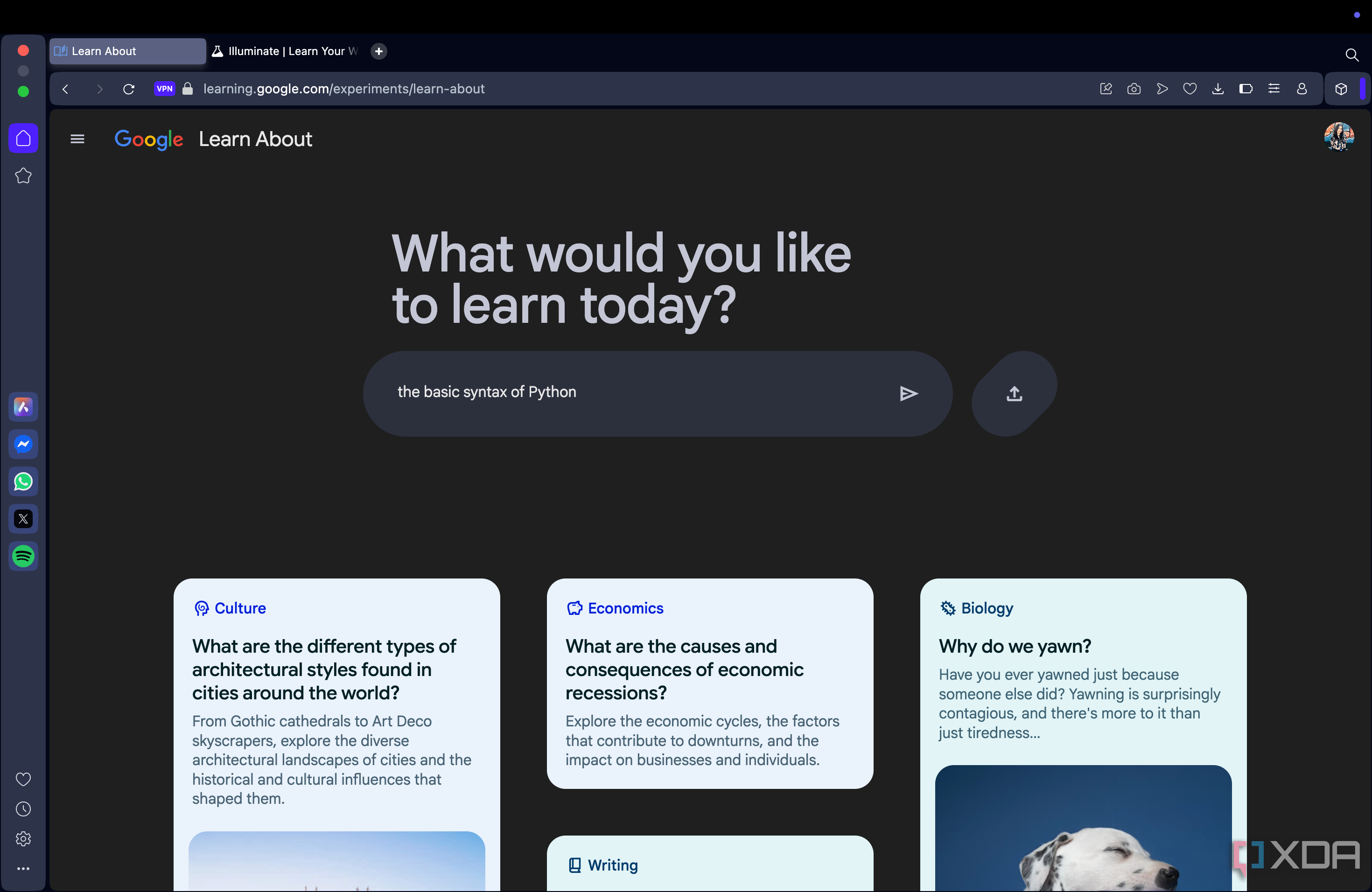 Google's Learn About tool