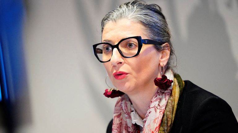 FILE PHOTO: Francesca Albanese gives a press conference at the UN City in Copenhagen;. Pic: Reuters