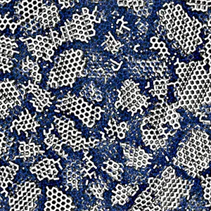 Visual representation of the structure of low-density amorphous ice. Many tiny crystallites (white) are concealed in the amorphous material (blue). Credit: Michael B Davies, UCL and University of Cambridge