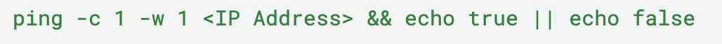 Image showing a green code snippet with a ping command. 