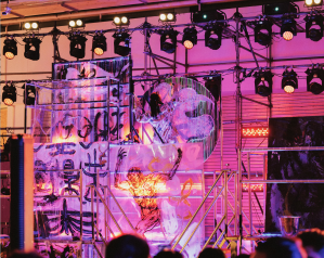 The action-painting at the Chanel-supported exhibition at PSA in Shanghai.