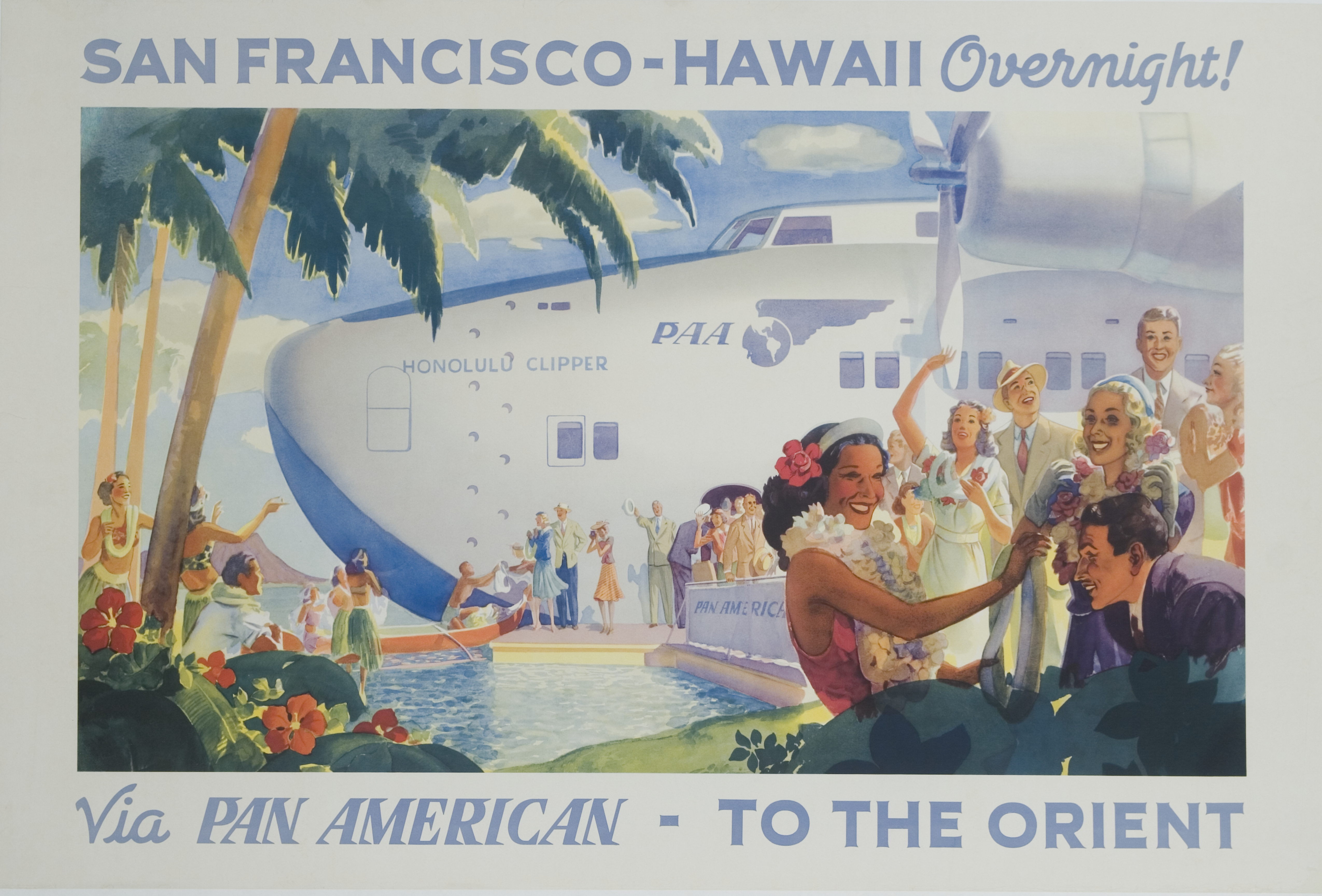 San Francisco-Hawaii Overnight! Via Pan American Poster