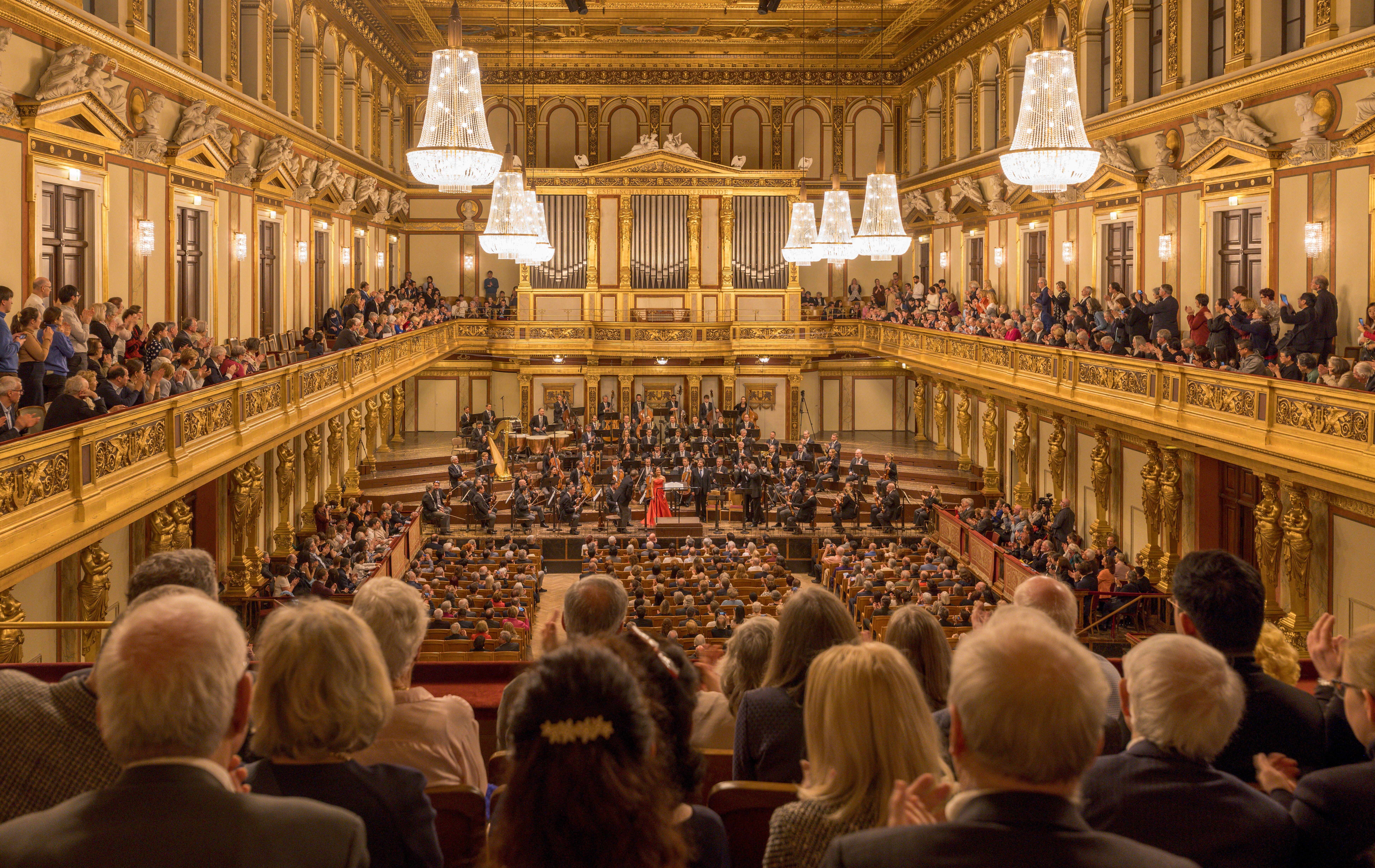 Audience at a concert in the Wiener Musikverein concert hall in Vienna.