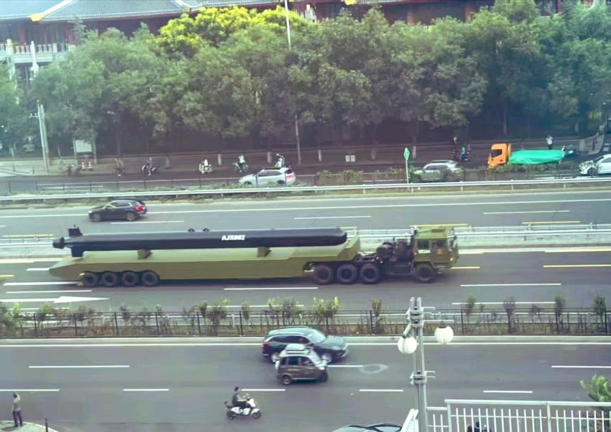 An unmaned underwater vehicle is seen during the parade reharsal.