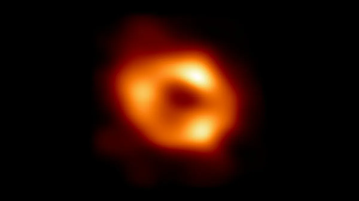 A view of the black hole at the centre of our Galaxy, seen by the Event Horizon Telescope. Credit: EHT Collaboration