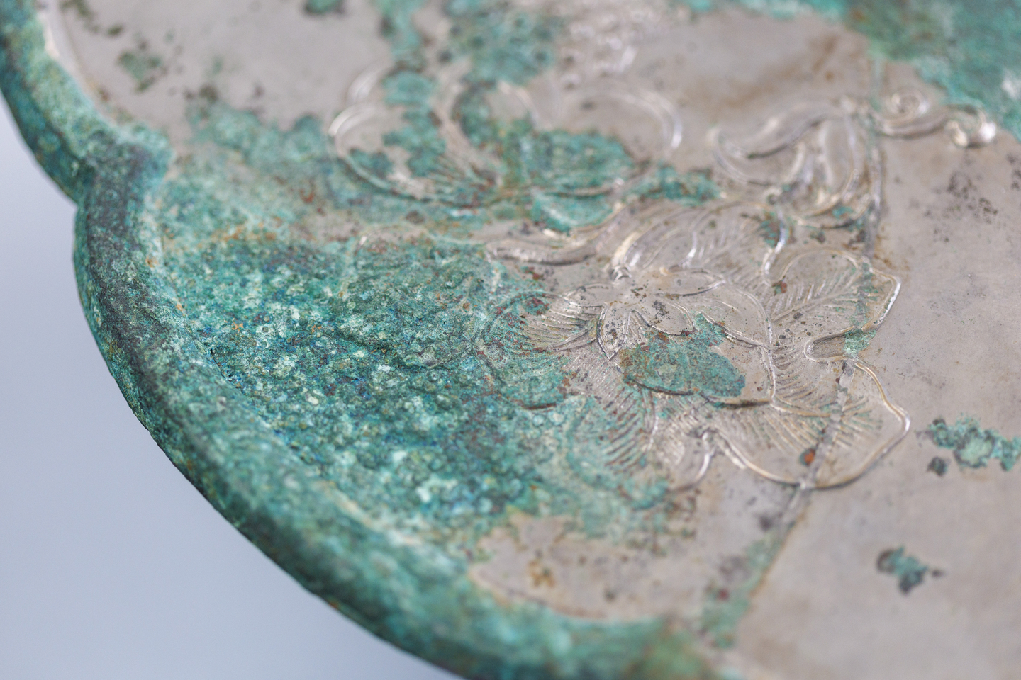 A close-up image of a mirror from the Tang Dynasty. 
