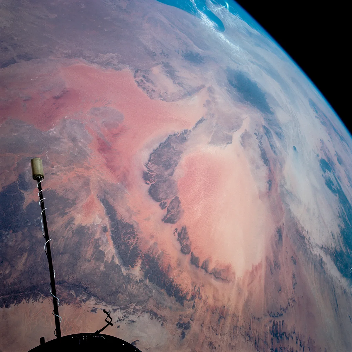 Not a distant planet seen in a sci-fi movie, but real life - our Earth, photographed from Gemini 11, 14th September, 1966. Credit NASA / ASU / Andy Saunders