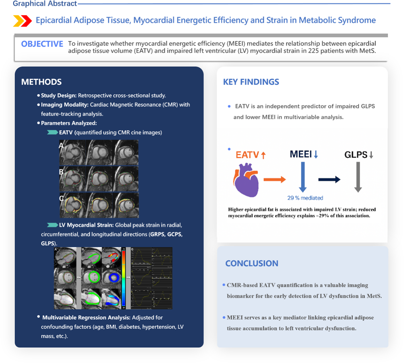 Epicardial adipose tissue volume is associated with impaired left ventricular strain in patients with metabolic syndrome: the mediating role of myocardial energetic efficiency | Cardiovascular Diabetology