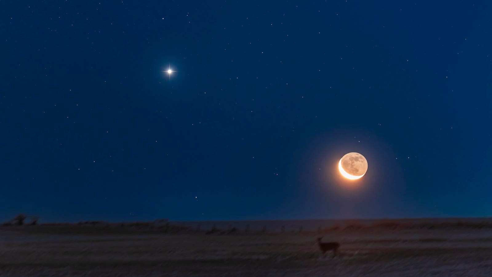 When To See Monday Evening’s Crescent Moon Glow Beside Mars