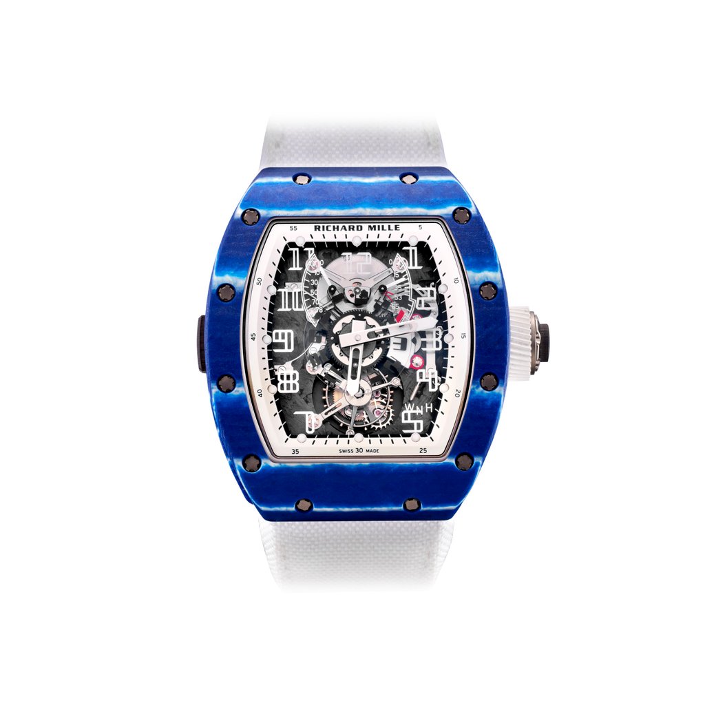 RM 003-V2 Tourbillon Dual Time Zone in Blue Quartz TPT. Photo: Handout
