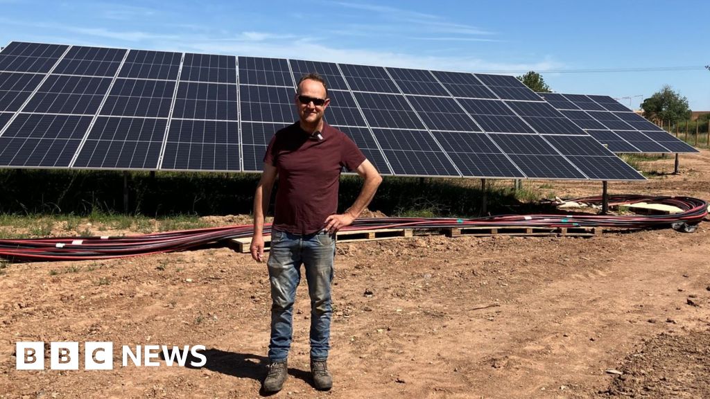 Warwickshire farmer installs solar panels on part of land