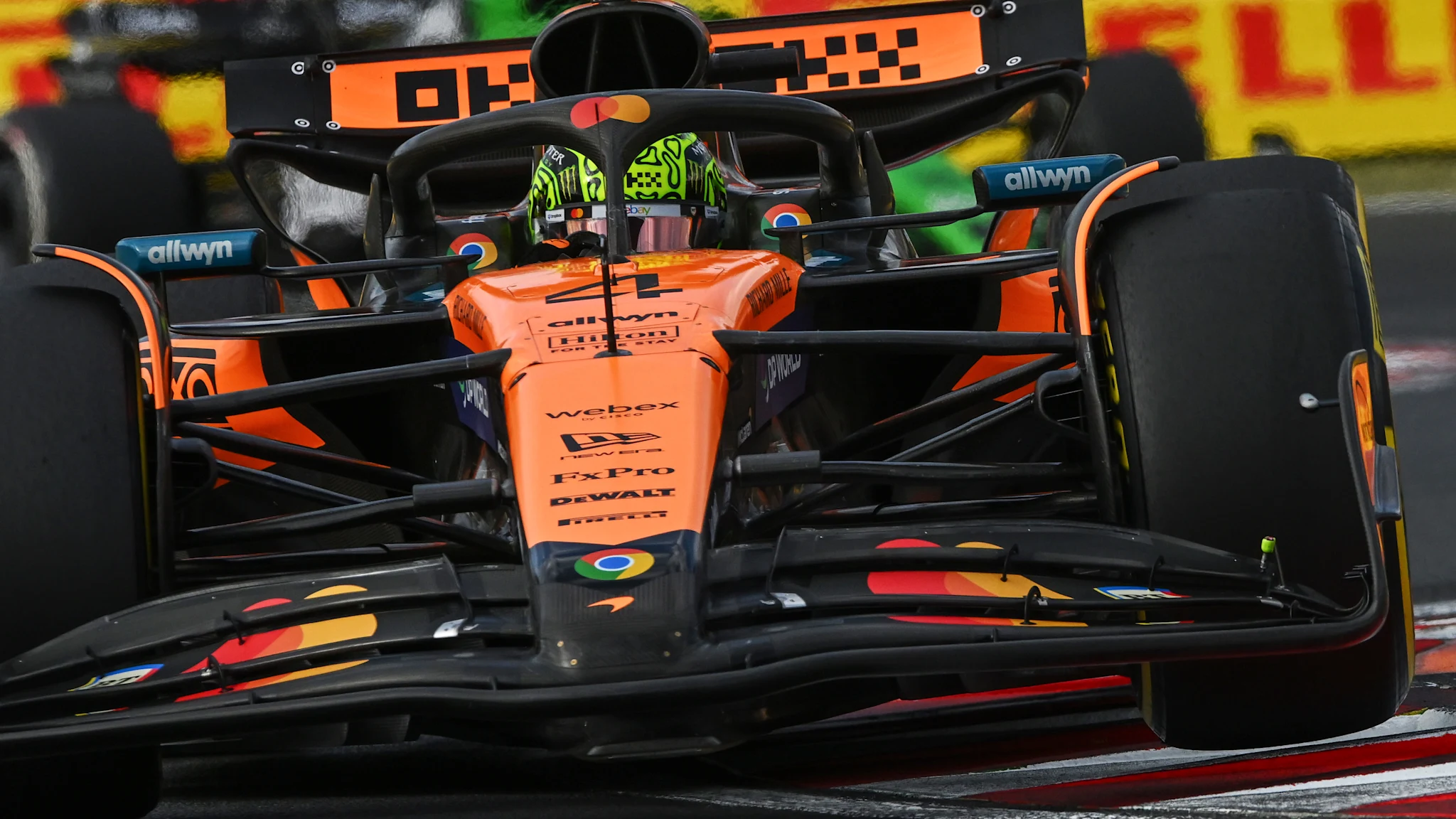 Lando Norris leads Oscar Piastri during second practice in Hungary as Max Verstappen investigated for unusual incident