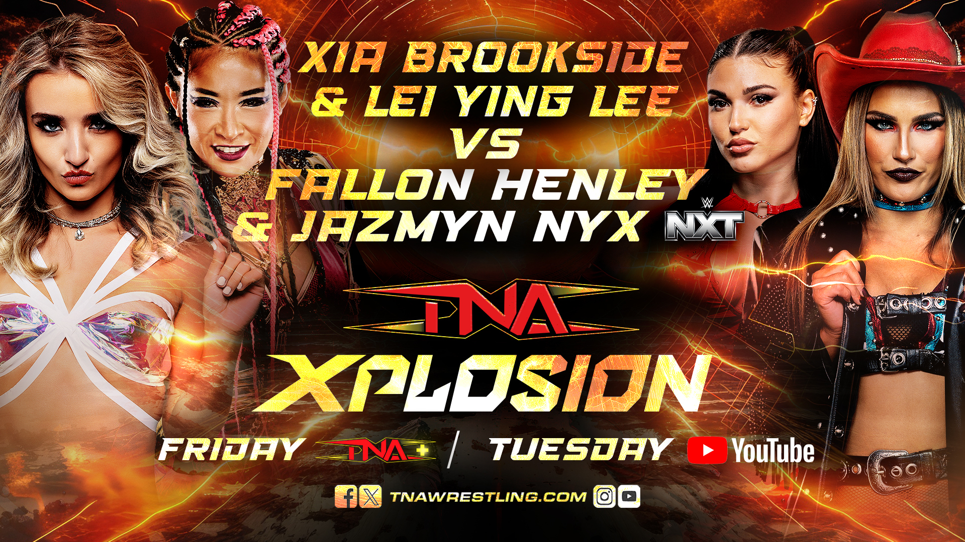 Fatal Influence’s Fallon Henley & Jazmyn Nyx Face Xia Brookside & Léi Yǐng Lee on Xplosion – TNA Wrestling
