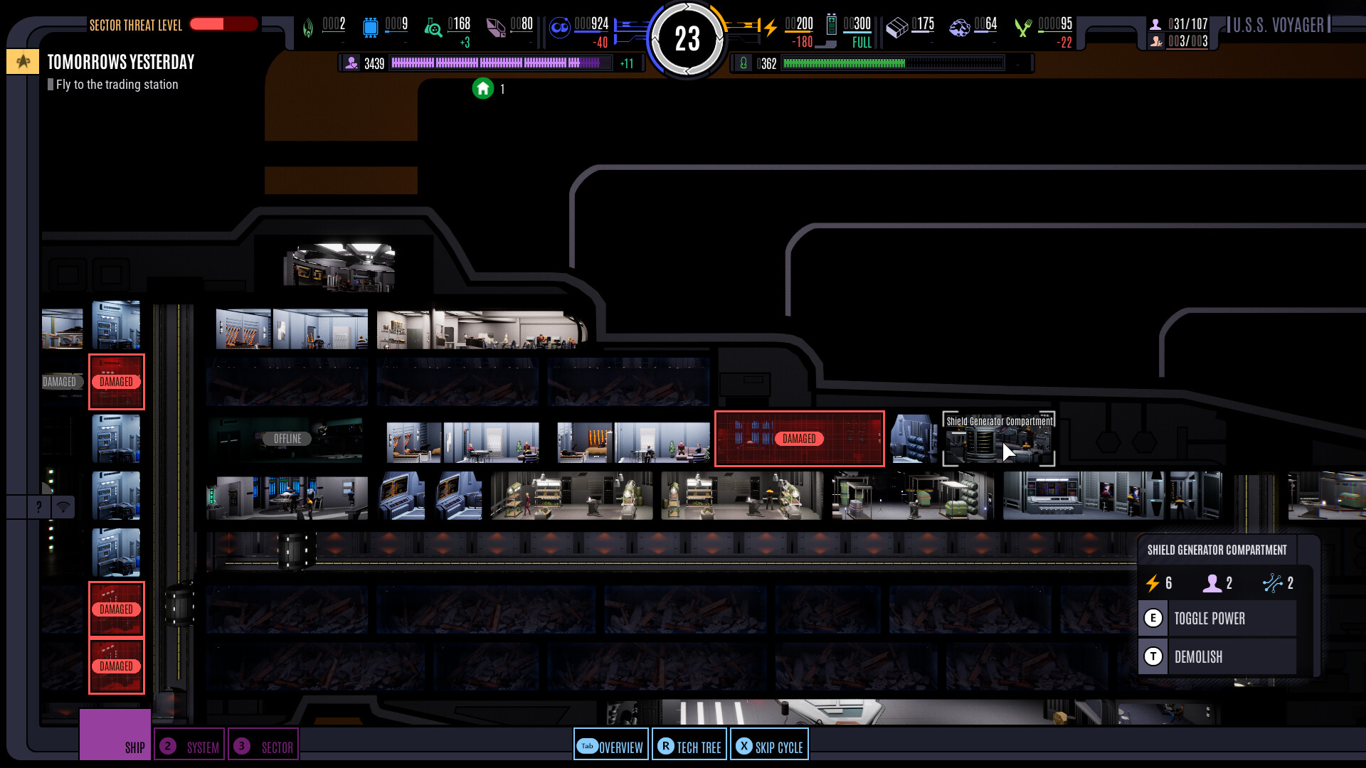 Screenshot from Star Trek Voyager - Across The Unknown, a strategy sci-fi video game based on Star Trek Voyager.