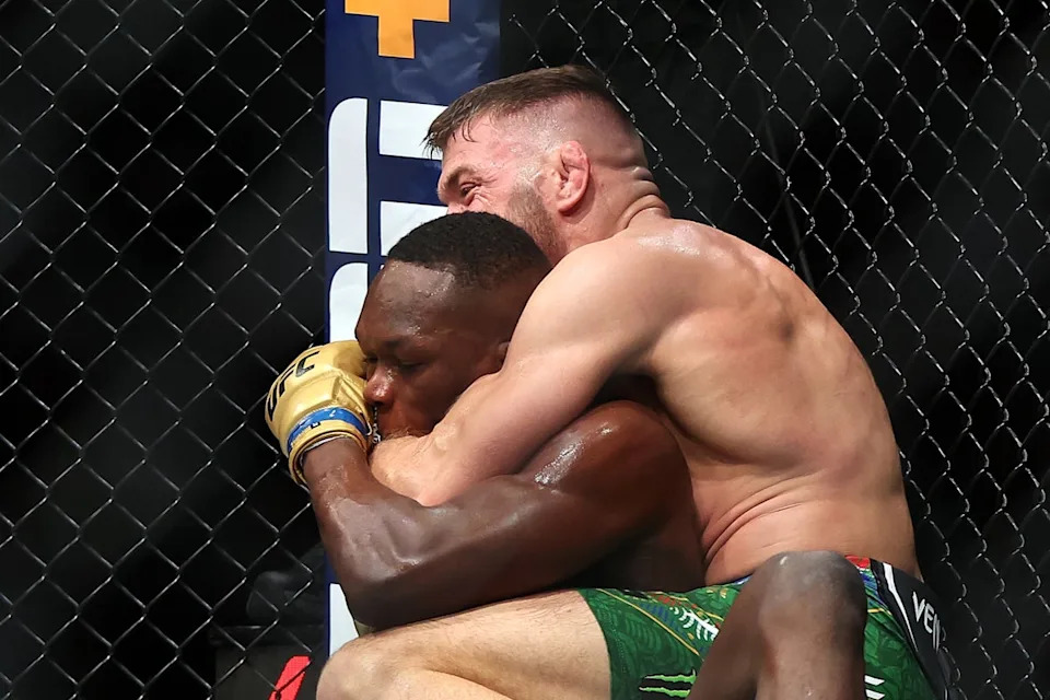 Last August, Du Plessis retained his title against Israel Adesanya, who previously failed to win the 205lb belt while holding 185lb gold (Getty Images)