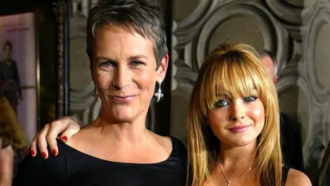 Getty Images Jamie Lee Curtis and Lindsay Lohan in 2003 on the press tour for Freaky Friday