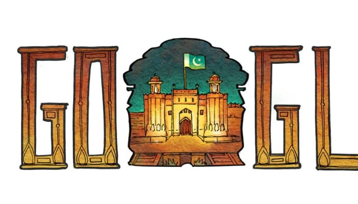 Google shared this doodle of the Lahore Fort to mark Pakistans Independence Day in 2015.  — Google/Screengrab