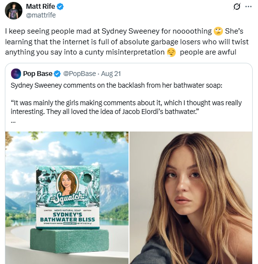 Matt Rife defends Sydney Sweeney amid backlash over jeans ad campaign
