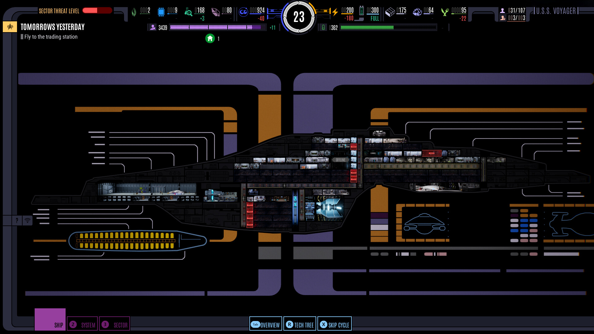Screenshot from Star Trek Voyager - Across The Unknown, a strategy sci-fi video game based on Star Trek Voyager.